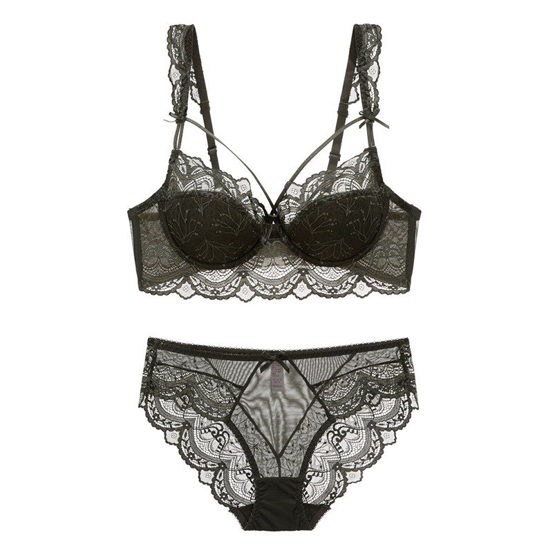 Seksikas õhuke karikas Plus-suuruses pitsist pooltassi rinnahoidja kividega Push up rinnahoidja ja aluspükste komplekti aluspesu naiste pesu ABCDE Cup 2020 uus