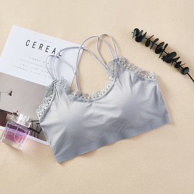 Sanderala Γυναικείο Αθλητικό σουτιέν γυμναστικής χωρίς ραφές Μαύρο Λευκό Γυμναστήριο για τρέξιμο Crop Tops Push Up Αθλητικό σουτιέν