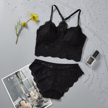 Дамски дантелен комплект сутиени Бельо Beauty Back Top Bralette Секси бельо Ултратънък сутиен Комплекти къси къси дамски интимни дрехи Свалящи се подложки