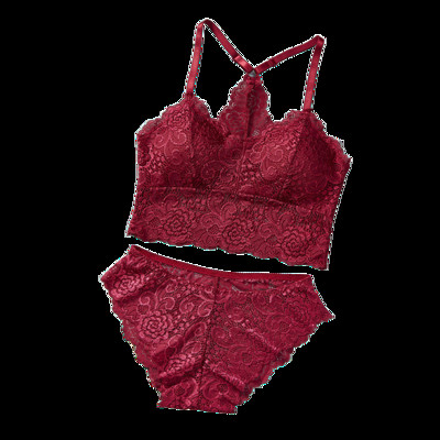 Дамски дантелен комплект сутиени Бельо Beauty Back Top Bralette Секси бельо Ултратънък сутиен Комплекти къси къси дамски интимни дрехи Свалящи се подложки