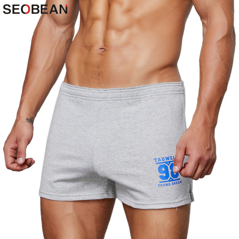 SEOBEAN Pantaloni de dormit acasă pentru bărbați Lenjerie de corp din bumbac Boxeri pentru bărbați Pantaloni de pijama pentru bărbați Pantaloni scurți pentru sală de fitness