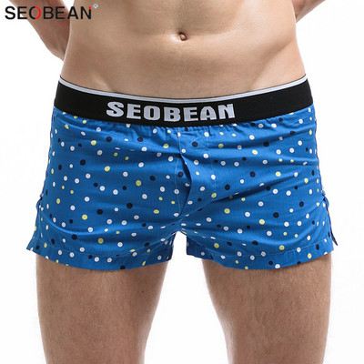 SEOBEAN Lenjerie de corp pentru bărbați Boxer pantaloni scurți pentru bărbați Chiloți din bumbac largi acasă Îmbrăcăminte de somn Pantaloni scurți Chiloți Boxer sexy pentru bărbați cu talie joasă