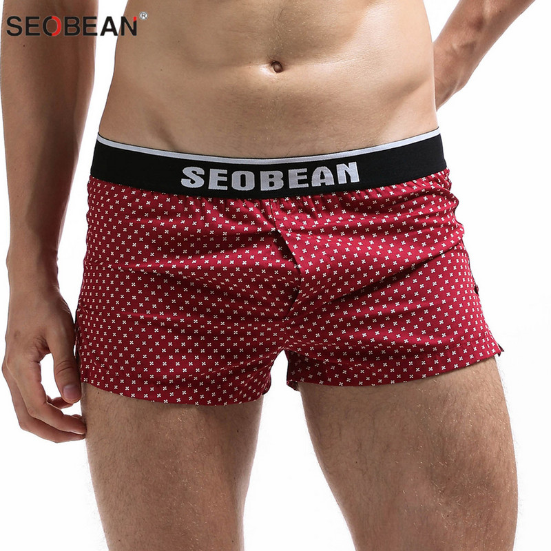 SEOBEAN Meeste aluspesu Bokserid Lühikesed püksid Meeste Puuvillased Aluspüksid Avatud Kodu Magamisriietus Lühikesed püksid Aluspüksid Seksikad madala vöökohaga meeste bokserid