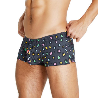 SEOBEAN 100% pamut Boxerek Nyomtatott Férfi Fehérnemű Boxernadrágok Arrow Bugyik Otthon Alsónadrágok Rövidnadrágok Férfi Pizsama Alsó alsók