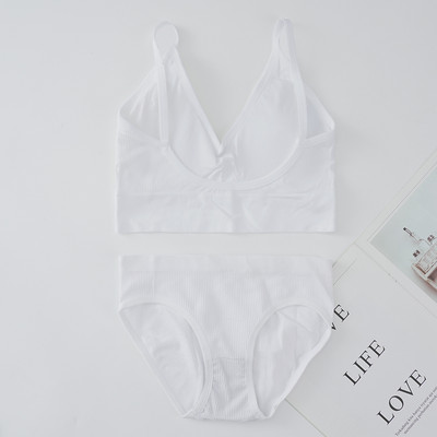 Γυναικείο Σετ Εσωρούχων Σουτιέν εσώρουχα χωρίς ραφές με λαιμόκοψη με ρίγες χωρίς ραφές οικείο σύρμα Δωρεάν Γυναικεία εσώρουχα Bralette Σετ εσώρουχα και σουτιέν