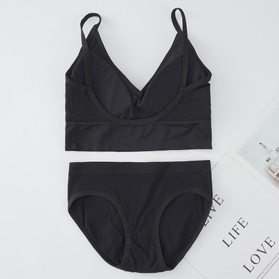 Γυναικείο Σετ Εσωρούχων Σουτιέν εσώρουχα χωρίς ραφές με λαιμόκοψη με ρίγες χωρίς ραφές οικείο σύρμα Δωρεάν Γυναικεία εσώρουχα Bralette Σετ εσώρουχα και σουτιέν