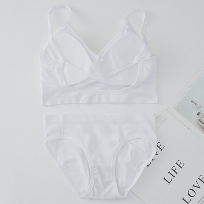 Γυναικείο Σετ Εσωρούχων Σουτιέν εσώρουχα χωρίς ραφές με λαιμόκοψη με ρίγες χωρίς ραφές οικείο σύρμα Δωρεάν Γυναικεία εσώρουχα Bralette Σετ εσώρουχα και σουτιέν