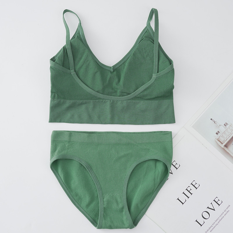 Γυναικείο Σετ Εσωρούχων Σουτιέν εσώρουχα χωρίς ραφές με λαιμόκοψη με ρίγες χωρίς ραφές οικείο σύρμα Δωρεάν Γυναικεία εσώρουχα Bralette Σετ εσώρουχα και σουτιέν