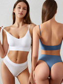 Set de sutien pentru femei fără sudură, 10 culori, bralette sexy, lenjerie de corp elastică, chiloți cu talie joasă, lenjerie pentru femeie, set de chiloți de mărime mare