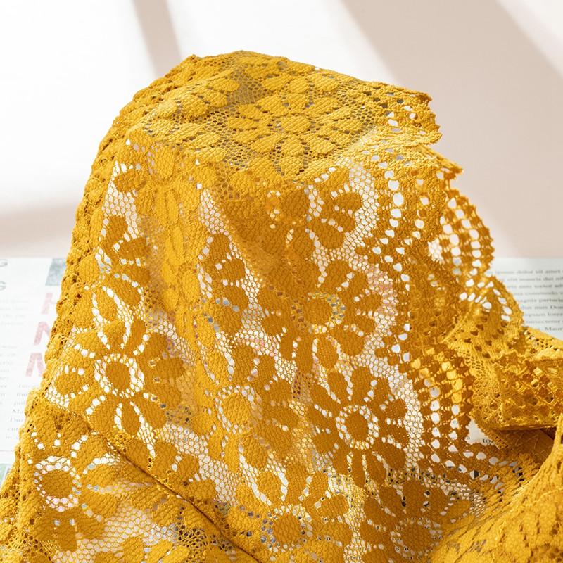 Beauty Back Set seksi grudnjaka Donje rublje Čipkasti push-up grudnjak i set gaćica Ženski grudnjak Komplet donjeg rublja s vezom žutog cvijeta