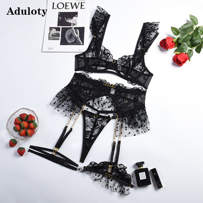 Aduloty Complex Craft Metal Fier Lant Broderie rafinata Lenjerie sexy pentru femei Dantela Transparenta Ispita Lenjerie erotica