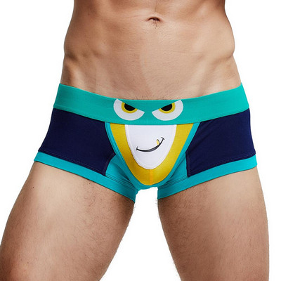 Ανδρικά εσώρουχα μάρκας SEOBEAN Boxers Σλιπ που αναπνέει βαμβακερό μπαούλο Σώβρακο μπόξερ Σορτς κινουμένων σχεδίων εκτύπωσης Boxer για άνδρα