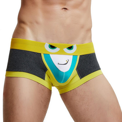 Ανδρικά εσώρουχα μάρκας SEOBEAN Boxers Σλιπ που αναπνέει βαμβακερό μπαούλο Σώβρακο μπόξερ Σορτς κινουμένων σχεδίων εκτύπωσης Boxer για άνδρα