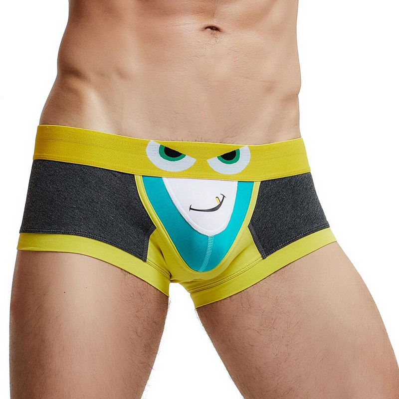 Ανδρικά εσώρουχα μάρκας SEOBEAN Boxers Σλιπ που αναπνέει βαμβακερό μπαούλο Σώβρακο μπόξερ Σορτς κινουμένων σχεδίων εκτύπωσης Boxer για άνδρα