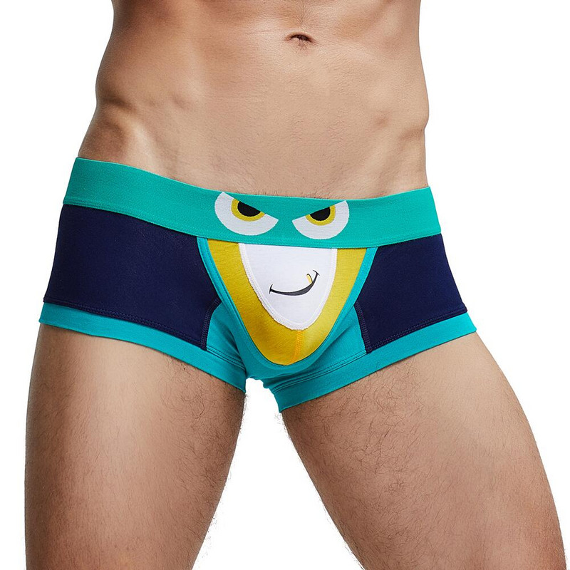 Ανδρικά εσώρουχα μάρκας SEOBEAN Boxers Σλιπ που αναπνέει βαμβακερό μπαούλο Σώβρακο μπόξερ Σορτς κινουμένων σχεδίων εκτύπωσης Boxer για άνδρα