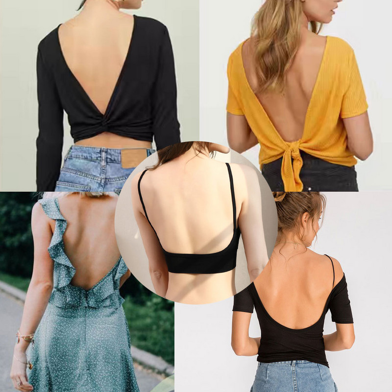 Tank Top tip U Sutien fără spate cu spate jos Bralette fără sârmă Lenjerie de corp sexy fără cusături Femei Streetwear Crop Top Vest Sutiene sport
