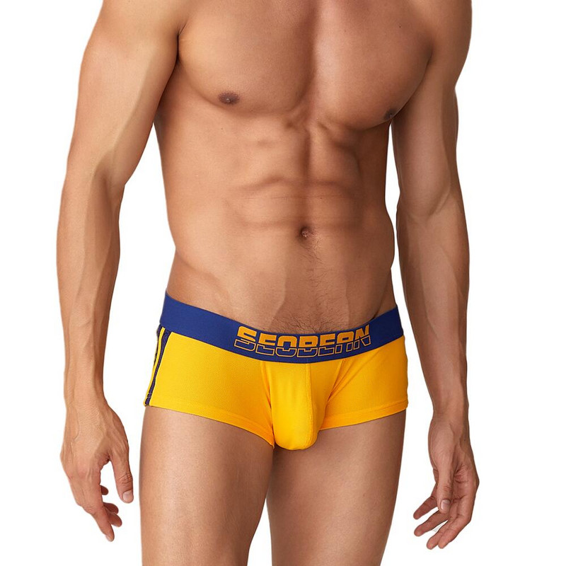 Boxeri pentru bărbați de marcă SEOBEAN Lenjerie de corp sexy Boxer pantaloni scurti de plasă respirabili pentru bărbați Boxershorts Chiloți pentru bărbați Slip boxer
