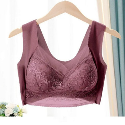 Ζωντανή μετάδοση καυτή σέξι δαντέλα μεγάλο μέγεθος όμορφο σουτιέν πλάτης λεπτό τμήμα μαζέψτε εσώρουχα απρόσκοπτα γυναικείο σουτιέν κατά της χαλάρωσης