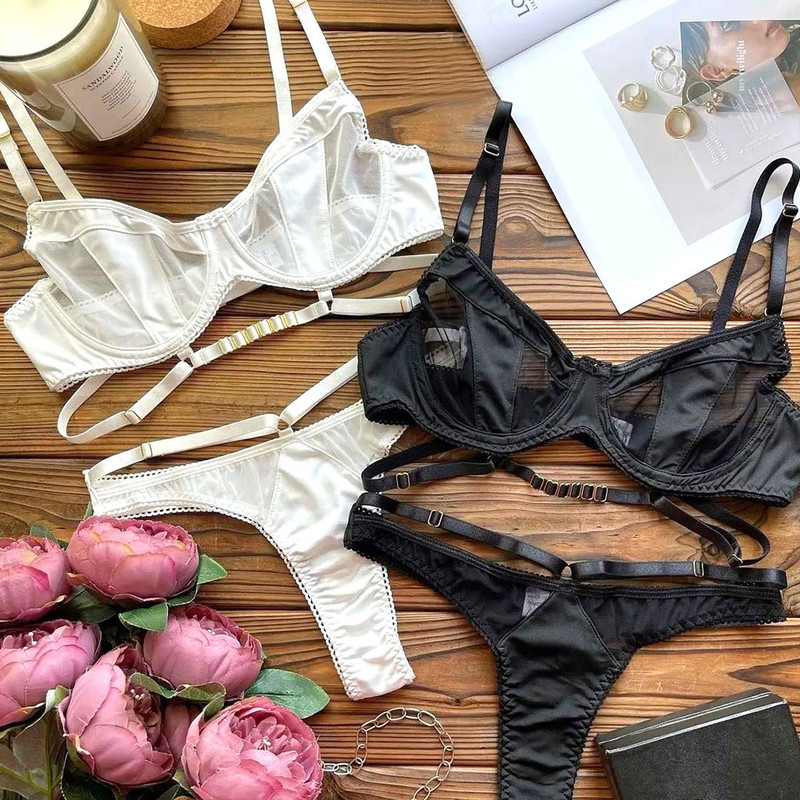Diccvicc Γυναικεία Εσώρουχα Διαφανές Διχτυωτό Σουτιέν Σετ εσώρουχα 2 τεμαχίων Γυναικεία οικεία σέξι εσώρουχα Ερωτικά κοστούμια