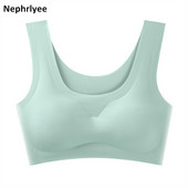 Ασύρματο σουτιέν εσωρούχων 2021 για γυναίκες Μεγάλο μέγεθος Push Up Bralette Σουτιέν χωρίς ραφή Top Comfort Cooling Gathers Αθλητικό σουτιέν με επένδυση