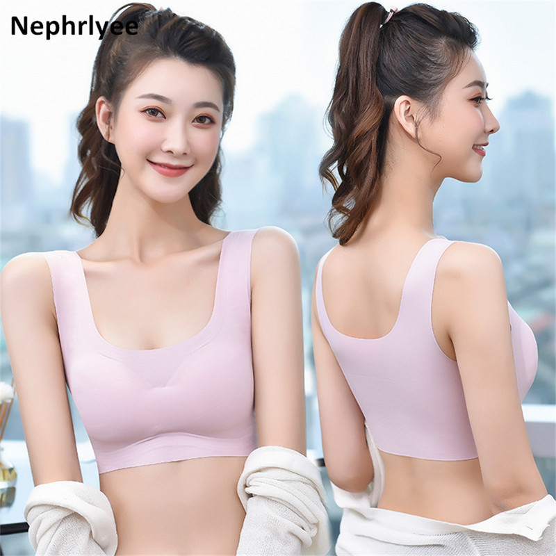 Ασύρματο σουτιέν εσωρούχων 2021 για γυναίκες Μεγάλο μέγεθος Push Up Bralette Σουτιέν χωρίς ραφή Top Comfort Cooling Gathers Αθλητικό σουτιέν με επένδυση