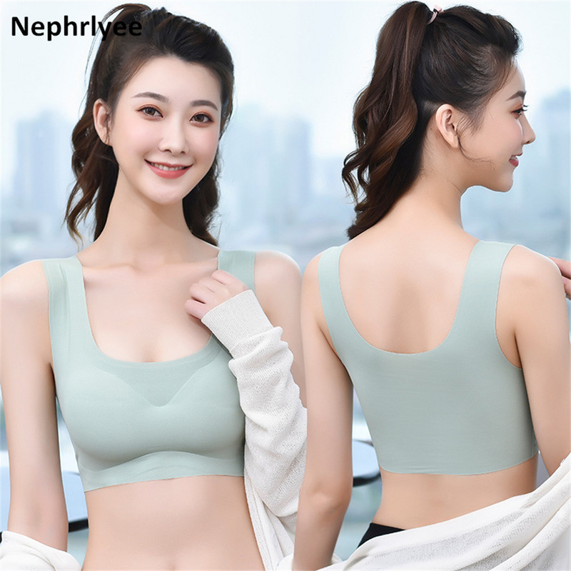 Ασύρματο σουτιέν εσωρούχων 2021 για γυναίκες Μεγάλο μέγεθος Push Up Bralette Σουτιέν χωρίς ραφή Top Comfort Cooling Gathers Αθλητικό σουτιέν με επένδυση
