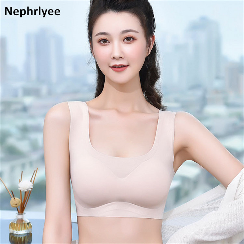 Ασύρματο σουτιέν εσωρούχων 2021 για γυναίκες Μεγάλο μέγεθος Push Up Bralette Σουτιέν χωρίς ραφή Top Comfort Cooling Gathers Αθλητικό σουτιέν με επένδυση