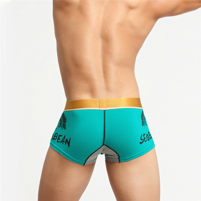 Ανδρικά εσώρουχα μάρκας SEOBEAN μπόξερ Σορτς μπόξερ από βαμβακερό μπαούλο Πυτζάμα Ωραίο Άνετο Σέξι μασίφ μπόξερ για άντρα