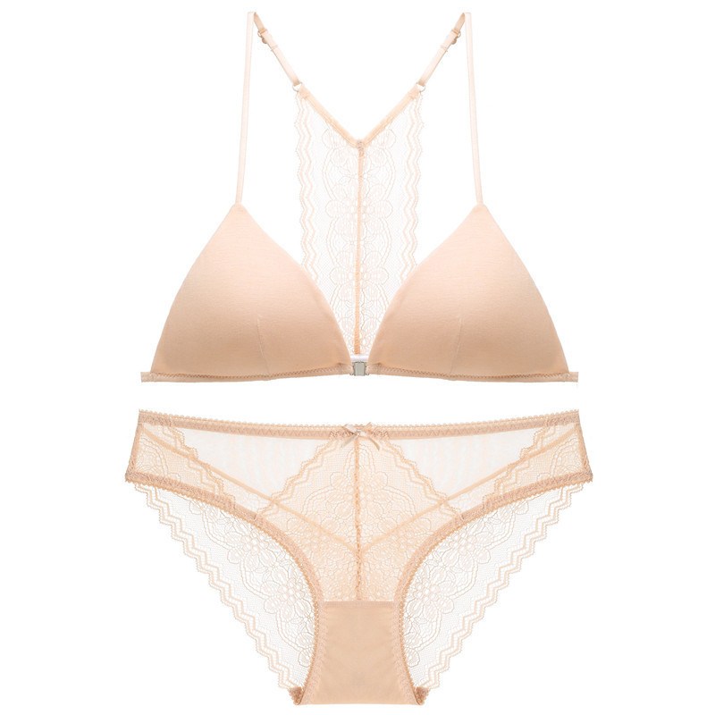 Σέξι μπροστινό κλείσιμο με δαντέλα τριγωνικό σουτιέν με επένδυση με επένδυση Modal Εσώρουχα Ασύρματα Γυναικεία Σουτιέν Γυναικεία εσώρουχα