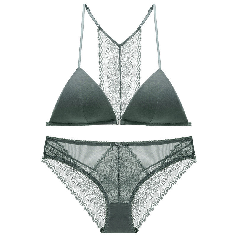 Σέξι μπροστινό κλείσιμο με δαντέλα τριγωνικό σουτιέν με επένδυση με επένδυση Modal Εσώρουχα Ασύρματα Γυναικεία Σουτιέν Γυναικεία εσώρουχα