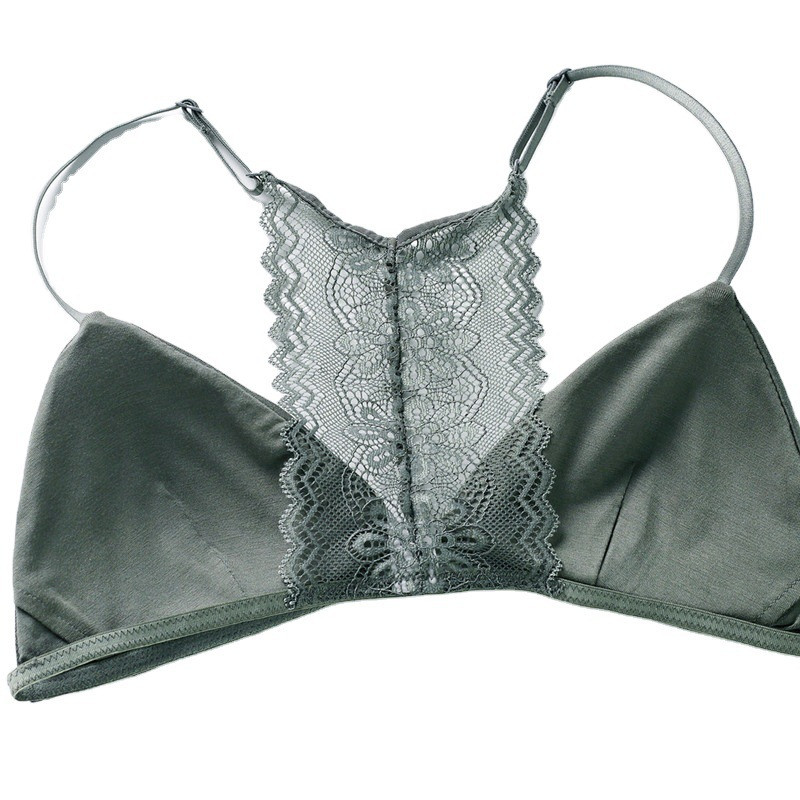 Σέξι μπροστινό κλείσιμο με δαντέλα τριγωνικό σουτιέν με επένδυση με επένδυση Modal Εσώρουχα Ασύρματα Γυναικεία Σουτιέν Γυναικεία εσώρουχα