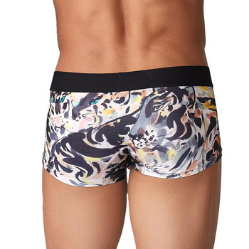 SEOBEAN New Men Boxer Briefs Секси бельо Tiger Leopard Underpants U convex Penis Pouch Мъжки бикини Boxers Shorts