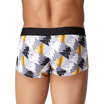 SEOBEAN New Men Boxer Briefs Секси бельо Tiger Leopard Underpants U convex Penis Pouch Мъжки бикини Boxers Shorts