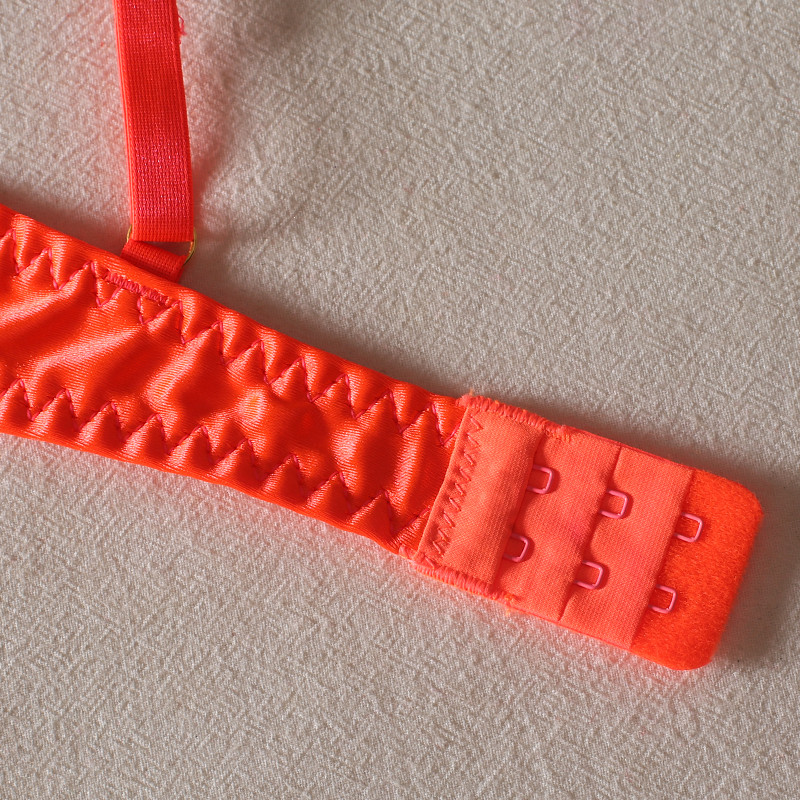 Ellolace Lenjerie sexy Set de broderie din dantelă de lux femei 2 piese sutien erotic transparent și chiloți Lenjerie de corp de lux Orange Bilizna