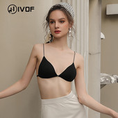 HIVOF γαλλικό μπροστινό κουμπί, τρίγωνο εσώρουχο κύπελλο, σέξι σουτιέν χωρίς σύρμα, λεπτό σουτιέν, εσώρουχα χωρίς ραφές, αντιθαμβωτικό σουτιέν