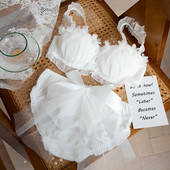 Wriufred rinnahoidja komplekt haldjas kaunitar terasrõngaga pesu pükste komplekt tüdruk värske pits õhuke tass seksikas magus kaar aluspesu õpilane