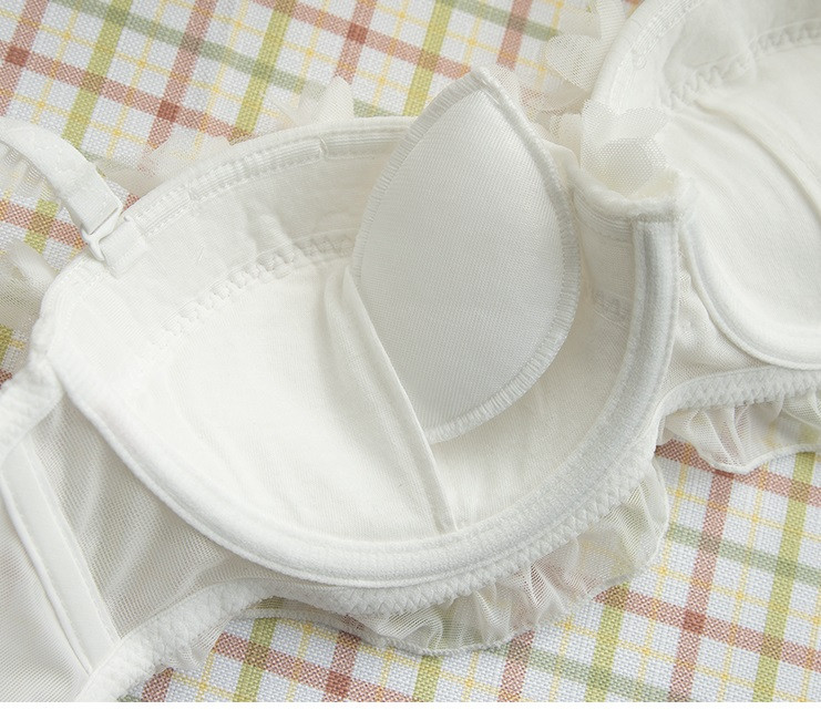 Wriufred rinnahoidja komplekt haldjas kaunitar terasrõngaga pesu pükste komplekt tüdruk värske pits õhuke tass seksikas magus kaar aluspesu õpilane