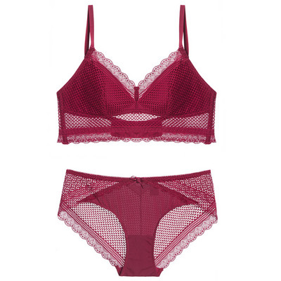 2020 Νέο Hollow Out Lace U Big Backless Wireless Triangle Σετ Εσώρουχα και Εσώρουχα Ανοιχτόχρωμα Γυναικεία Όμορφα Εσώρουχα