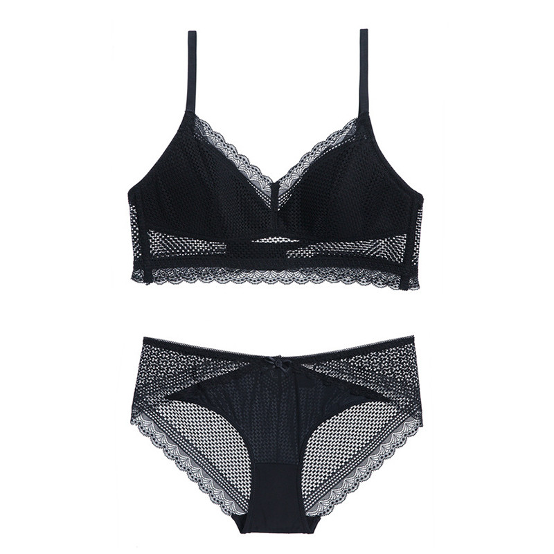 2020 Νέο Hollow Out Lace U Big Backless Wireless Triangle Σετ Εσώρουχα και Εσώρουχα Ανοιχτόχρωμα Γυναικεία Όμορφα Εσώρουχα