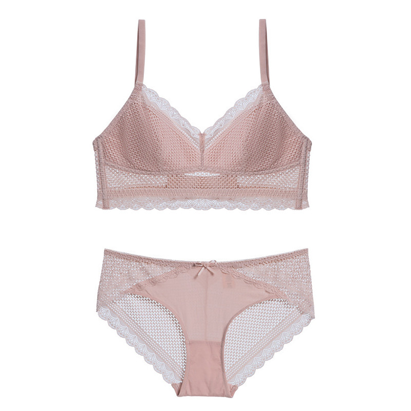 2020 Νέο Hollow Out Lace U Big Backless Wireless Triangle Σετ Εσώρουχα και Εσώρουχα Ανοιχτόχρωμα Γυναικεία Όμορφα Εσώρουχα