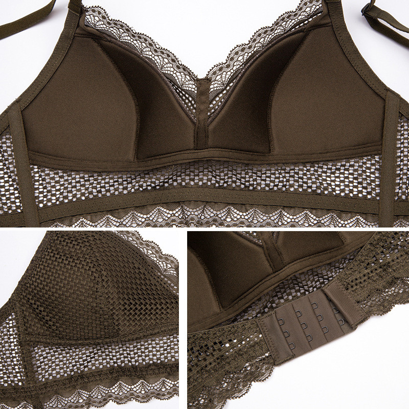 2020 Νέο Hollow Out Lace U Big Backless Wireless Triangle Σετ Εσώρουχα και Εσώρουχα Ανοιχτόχρωμα Γυναικεία Όμορφα Εσώρουχα