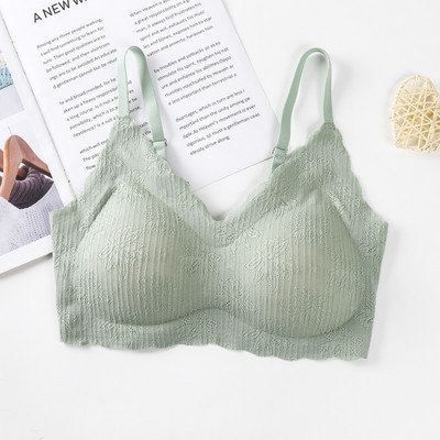 Latex Seamless One Piece Flowers Εσώρουχα δαντέλα με ρυθμιζόμενο λουράκι Αθλητικό σουτιέν μόδας για γυναίκες Crop Top Quick Dry Padded