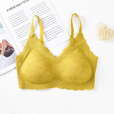 Latex Seamless One Piece Flowers Εσώρουχα δαντέλα με ρυθμιζόμενο λουράκι Αθλητικό σουτιέν μόδας για γυναίκες Crop Top Quick Dry Padded