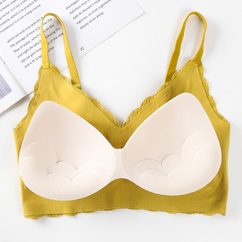 Latex Seamless One Piece Flowers Εσώρουχα δαντέλα με ρυθμιζόμενο λουράκι Αθλητικό σουτιέν μόδας για γυναίκες Crop Top Quick Dry Padded