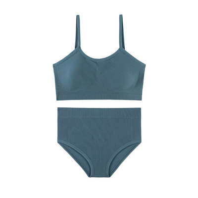 Γυναικεία εσώρουχα TERMEZY Σετ σουτιέν χωρίς ραφές Σέξι ψηλόμεσο εσώρουχα σύρμα δωρεάν Bralette Μαλακό ενεργό βαμβακερό εσώρουχο Λευκό σουτιέν