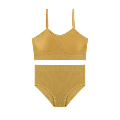 Γυναικεία εσώρουχα TERMEZY Σετ σουτιέν χωρίς ραφές Σέξι ψηλόμεσο εσώρουχα σύρμα δωρεάν Bralette Μαλακό ενεργό βαμβακερό εσώρουχο Λευκό σουτιέν