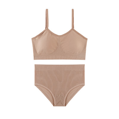 Γυναικεία εσώρουχα TERMEZY Σετ σουτιέν χωρίς ραφές Σέξι ψηλόμεσο εσώρουχα σύρμα δωρεάν Bralette Μαλακό ενεργό βαμβακερό εσώρουχο Λευκό σουτιέν