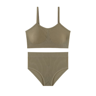 Γυναικεία εσώρουχα TERMEZY Σετ σουτιέν χωρίς ραφές Σέξι ψηλόμεσο εσώρουχα σύρμα δωρεάν Bralette Μαλακό ενεργό βαμβακερό εσώρουχο Λευκό σουτιέν