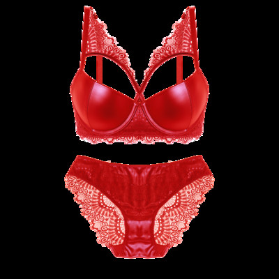 Σέξι Pu Δερμάτινο Σετ Εσώρουχα Γυναικείο Δαντελένιο Σουτιέν Gather Παντελόνι Underwire Solid Push Up 3/4 Cup Εσώρουχα προσαρμοσμένα με λουράκια για γυναίκες