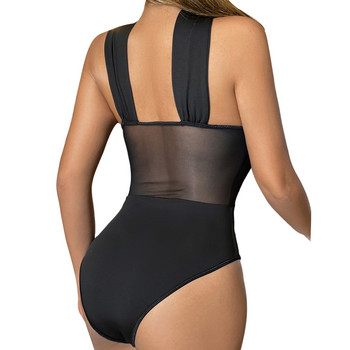 Μόδα 2022 Sexy Mesh see-through κοκαλιάρικο γυναικείο κορμάκι κούφιο εξώπλατο αμάνικο Bodycon Romper Club Leotard μπλουζάκια Streetwear